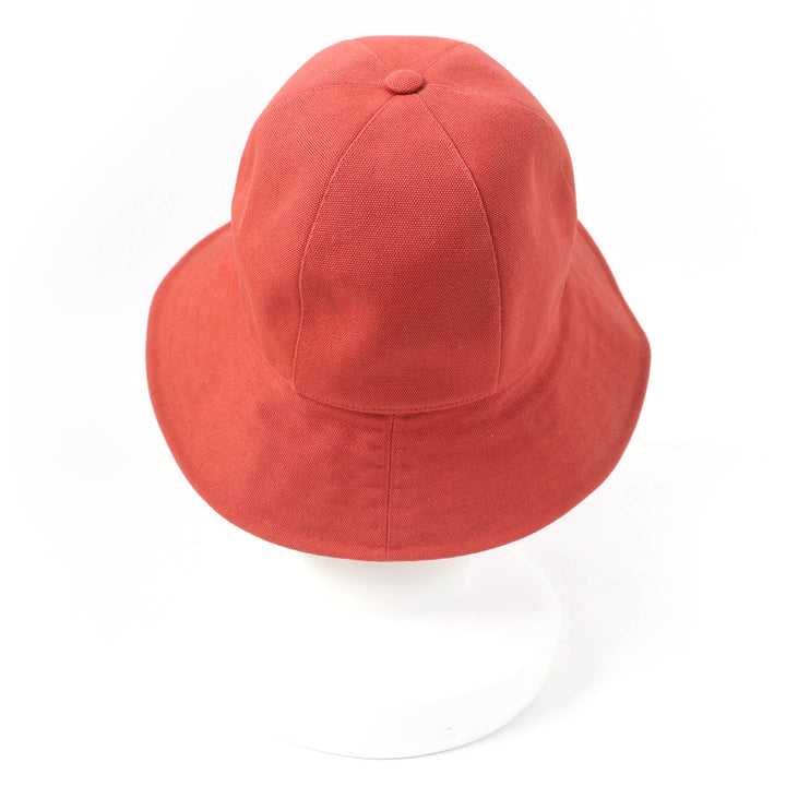 Excellent HERMES hat Serie Metal 100% cotton, canvas Orange series cotton 57
