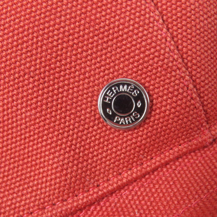 Excellent HERMES hat Serie Metal 100% cotton, canvas Orange series cotton 57