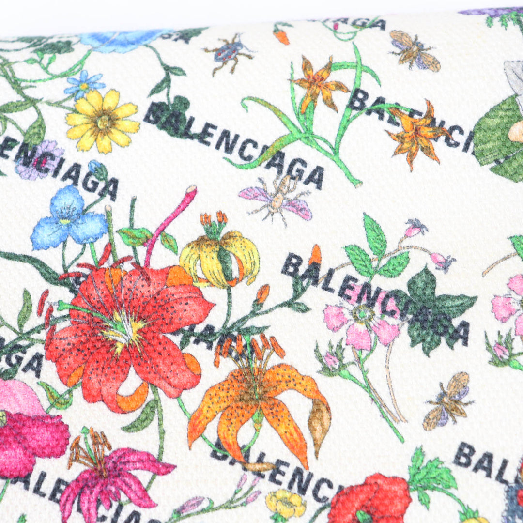 Excellent GUCCI×BALENCIAGA Purse Floral Round Zip Leather Long Wallet multicolor