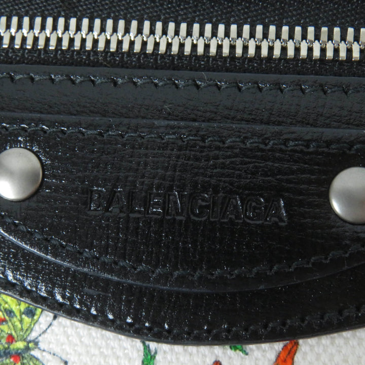 Excellent GUCCI×BALENCIAGA Purse Floral Round Zip Leather Long Wallet multicolor