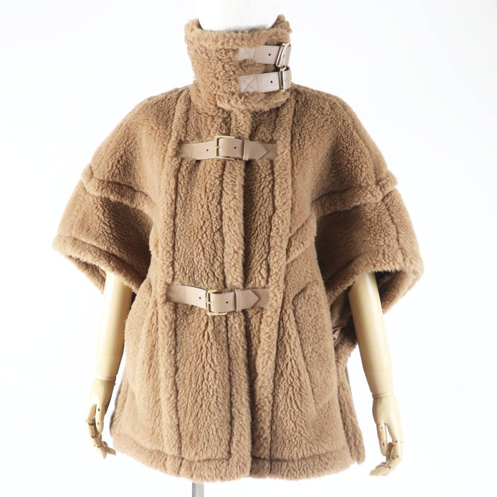 Excellent Max Mara coat RODANO TEDDY BEAR Poncho/cape Brown Camel Women