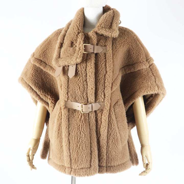 Excellent Max Mara coat RODANO TEDDY BEAR Poncho/cape Brown Camel Women