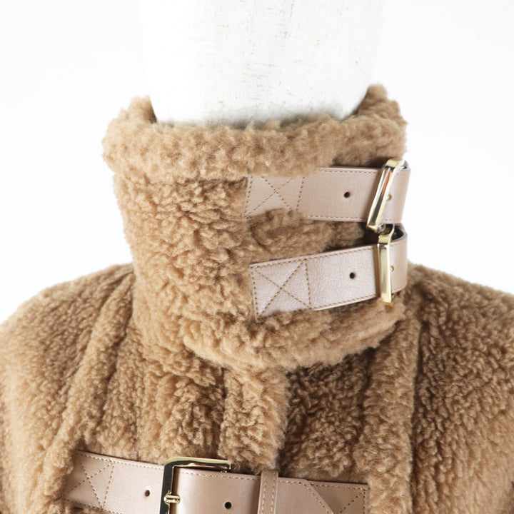 Excellent Max Mara coat RODANO TEDDY BEAR Poncho/cape Brown Camel Women
