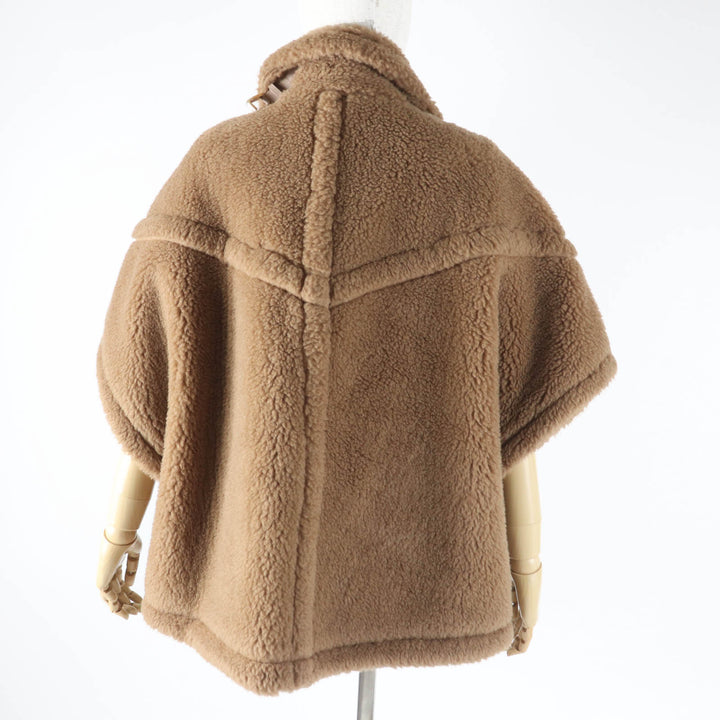 Excellent Max Mara coat RODANO TEDDY BEAR Poncho/cape Brown Camel Women