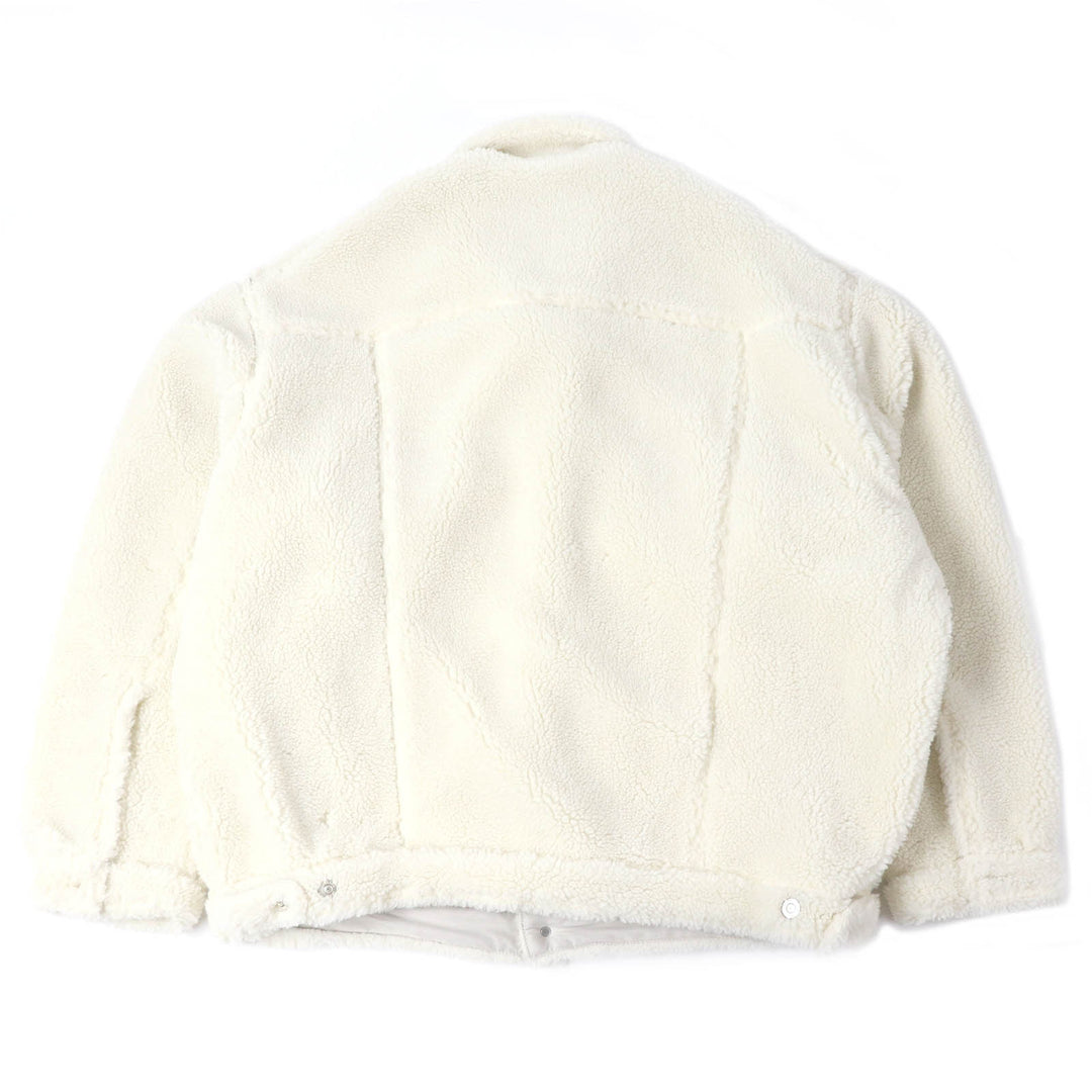 Excellent BALENCIAGA Blouson UNISEX oversized boa jacket Ivory polyester mens 2 774376