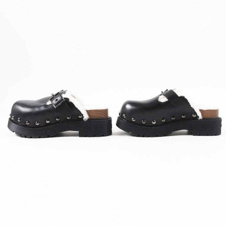 Pristine Christian Dior Sandals Diorquake Sabo/ Black White leather Women 34