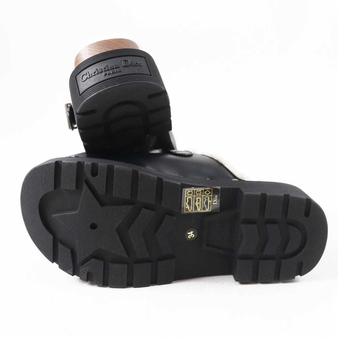 Pristine Christian Dior Sandals Diorquake Sabo/ Black White leather Women 34