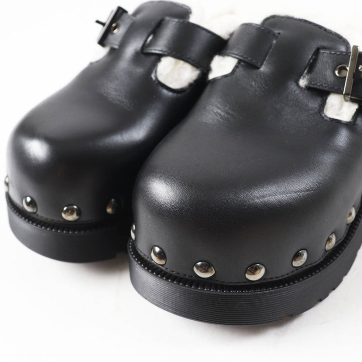 Pristine Christian Dior Sandals Diorquake Sabo/ Black White leather Women 34