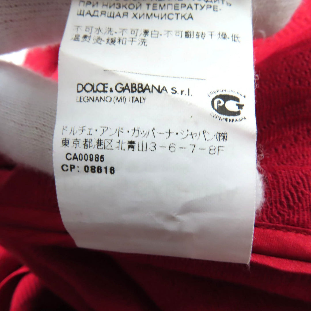 Excellent DOLCE&GABBANA skirt Floral pattern, all-over embossed, with lace, trapezoid Red cotton Women 40
