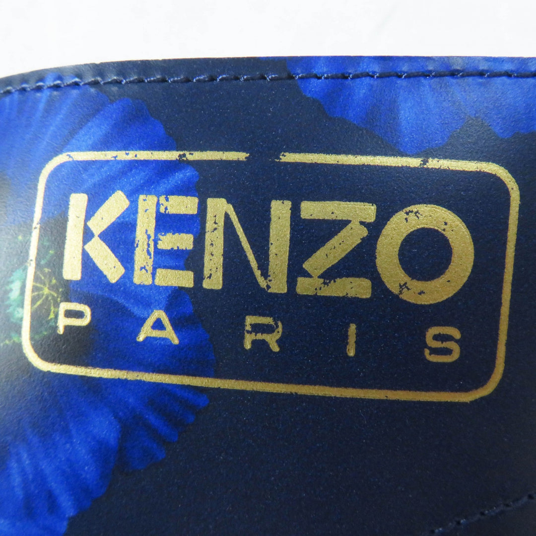Pristine KENZO short boots KENZOWAVE NIGO POPPY PRINT LACE-UP blue leather Women 37