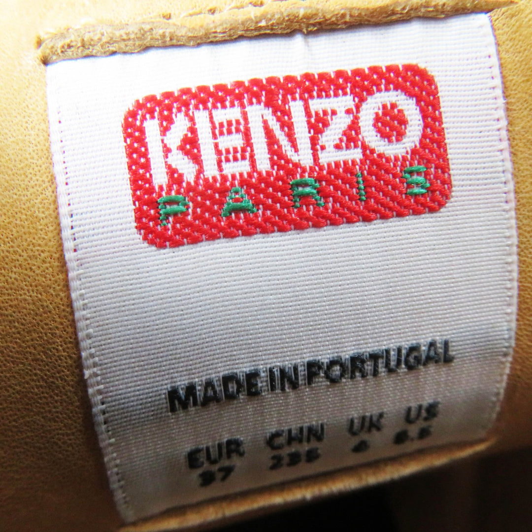 Pristine KENZO short boots KENZOWAVE NIGO POPPY PRINT LACE-UP blue leather Women 37