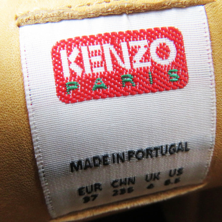 Pristine KENZO short boots KENZOWAVE NIGO POPPY PRINT LACE-UP blue leather Women 37