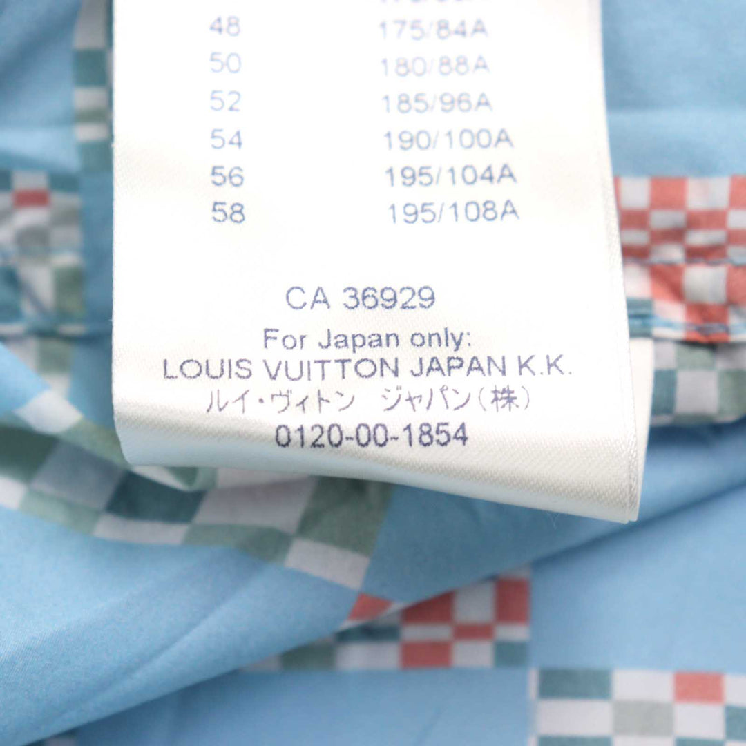 LOUIS VUITTON Hoodie LV logo zipper drawstring Light blue 48 HKB85W