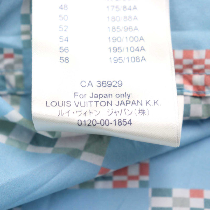 LOUIS VUITTON Hoodie LV logo zipper drawstring Light blue 48 HKB85W