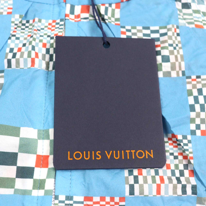 LOUIS VUITTON Hoodie LV logo zipper drawstring Light blue 48 HKB85W