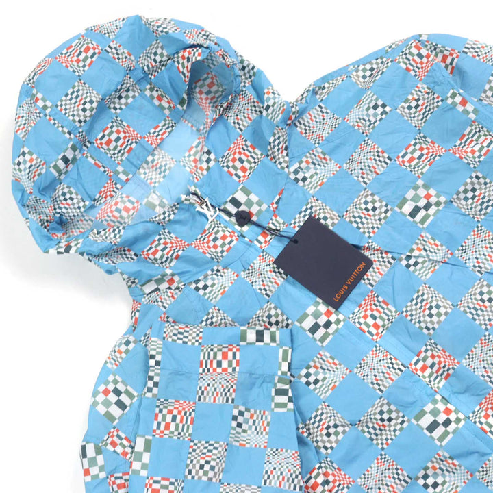 LOUIS VUITTON Hoodie LV logo zipper drawstring Light blue 48 HKB85W
