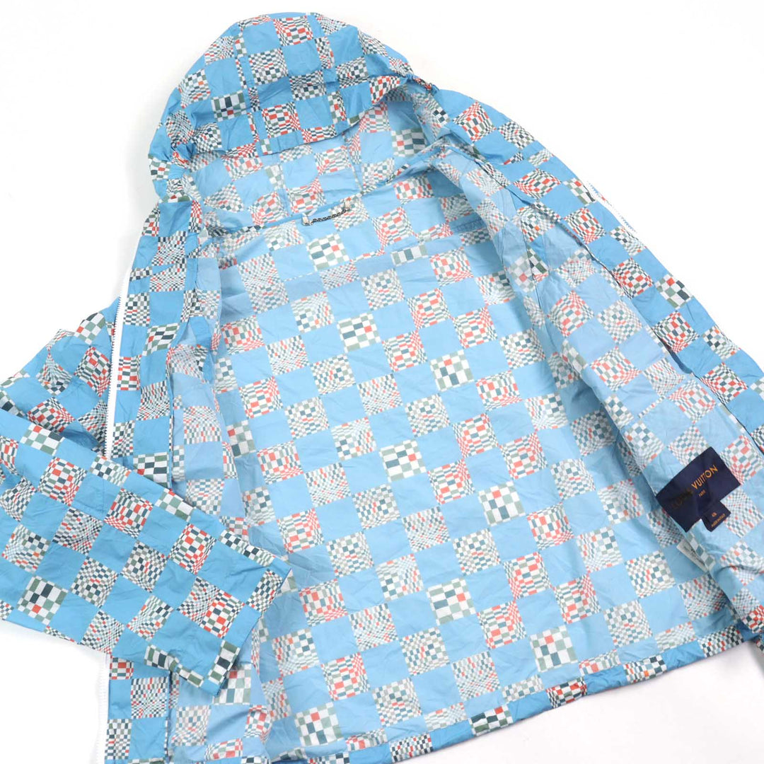 LOUIS VUITTON Hoodie LV logo zipper drawstring Light blue 48 HKB85W