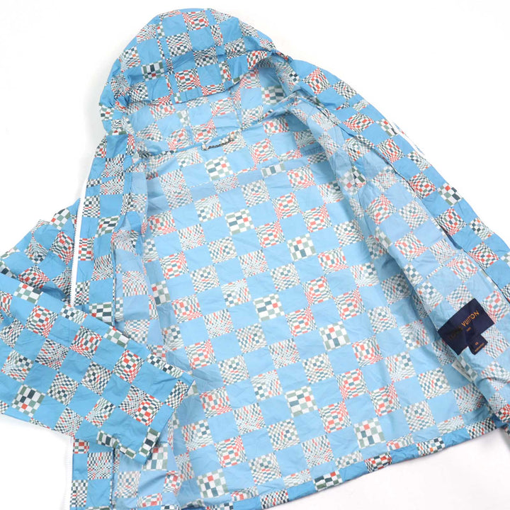 LOUIS VUITTON Hoodie LV logo zipper drawstring Light blue 48 HKB85W