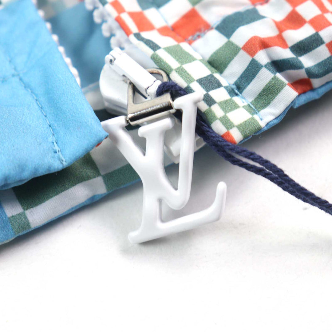LOUIS VUITTON Hoodie LV logo zipper drawstring Light blue 48 HKB85W