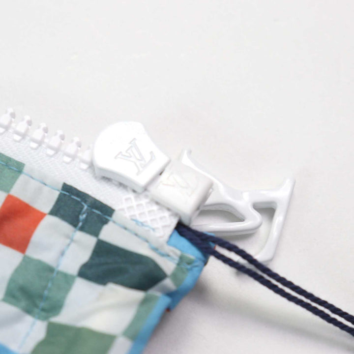 LOUIS VUITTON Hoodie LV logo zipper drawstring Light blue 48 HKB85W