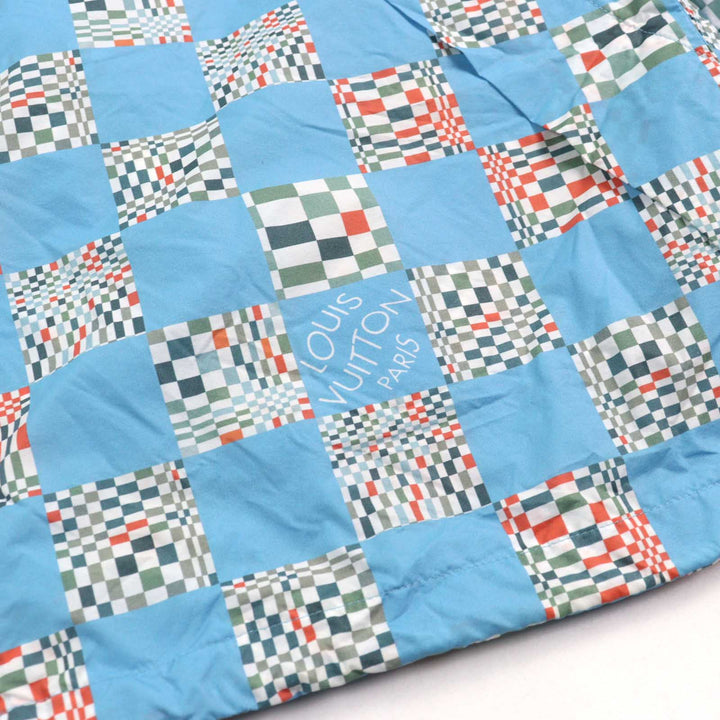 LOUIS VUITTON Hoodie LV logo zipper drawstring Light blue 48 HKB85W