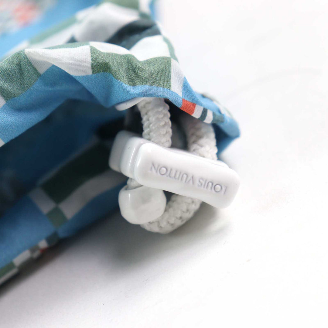 LOUIS VUITTON Hoodie LV logo zipper drawstring Light blue 48 HKB85W