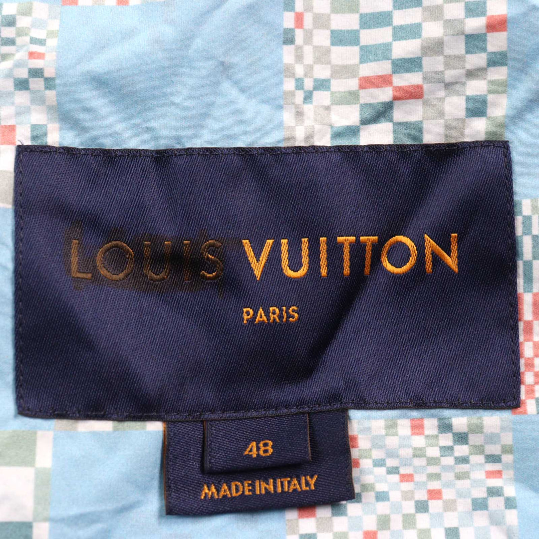 LOUIS VUITTON Hoodie LV logo zipper drawstring Light blue 48 HKB85W