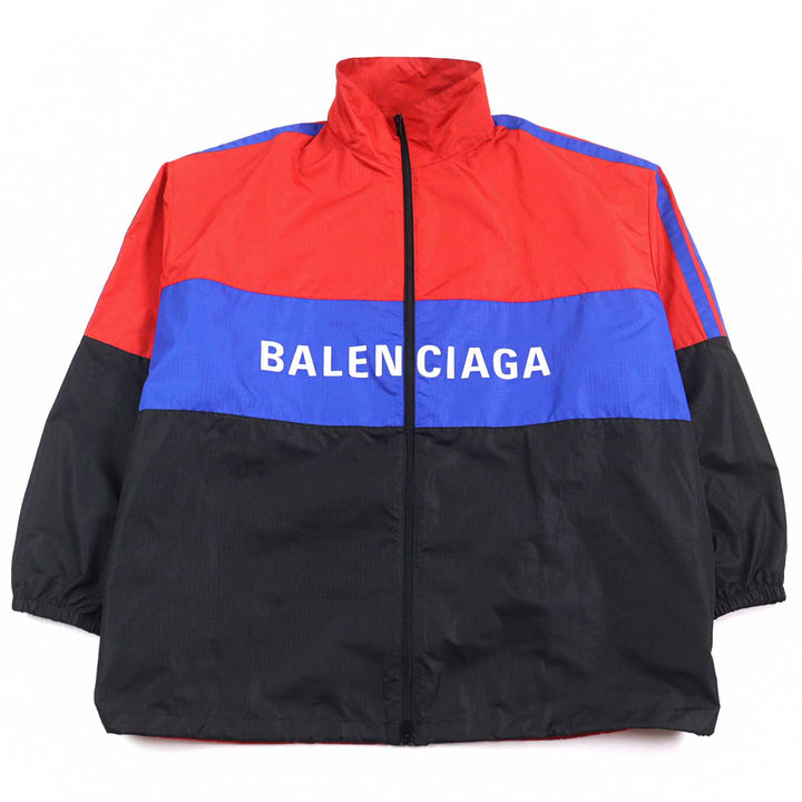 Great BALENCIAGA Track jacket oversized zip-up poplin jacket polyester mens 52