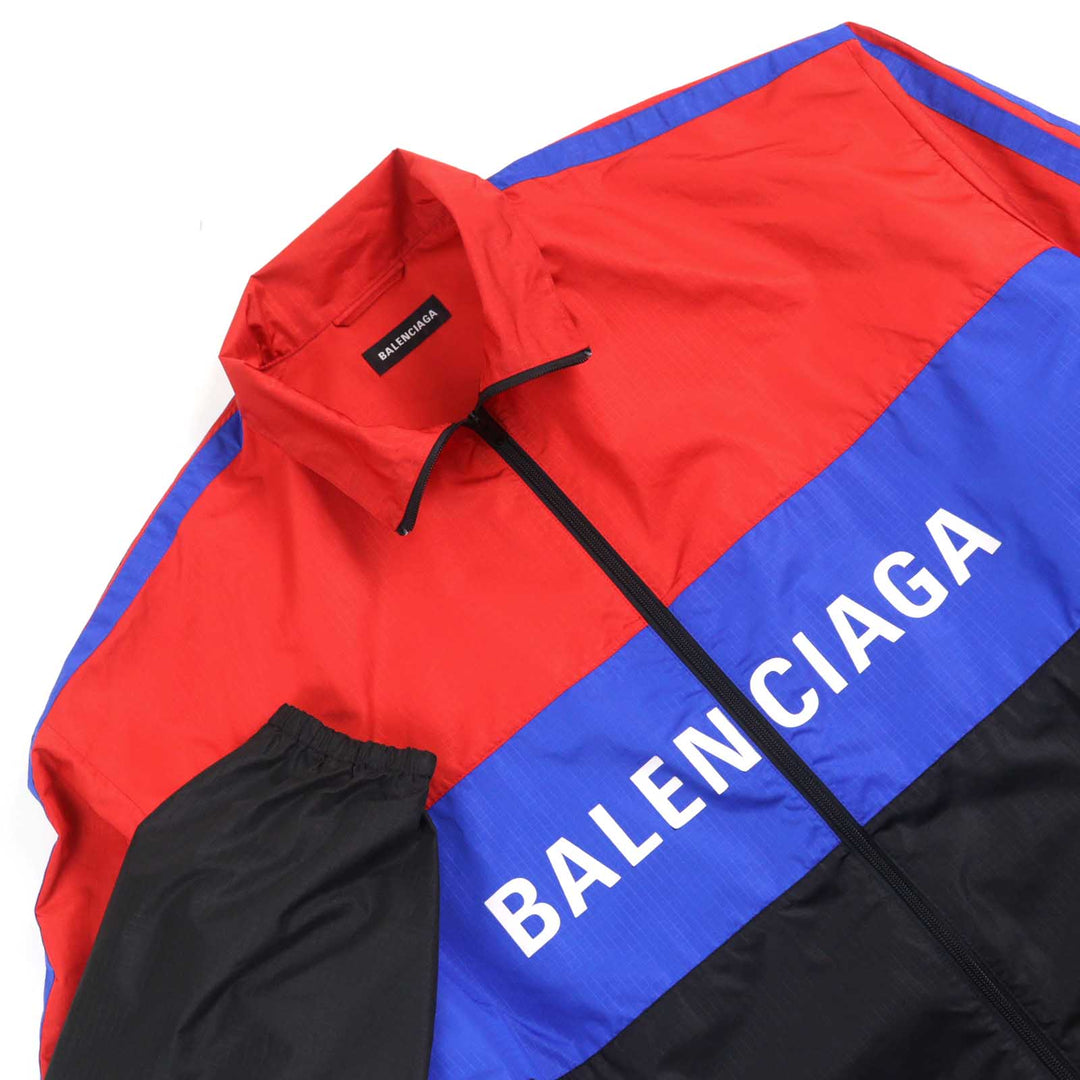 Great BALENCIAGA Track jacket oversized zip-up poplin jacket polyester mens 52