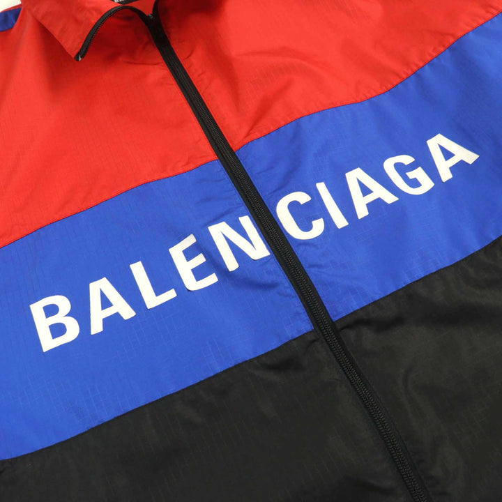 Great BALENCIAGA Track jacket oversized zip-up poplin jacket polyester mens 52