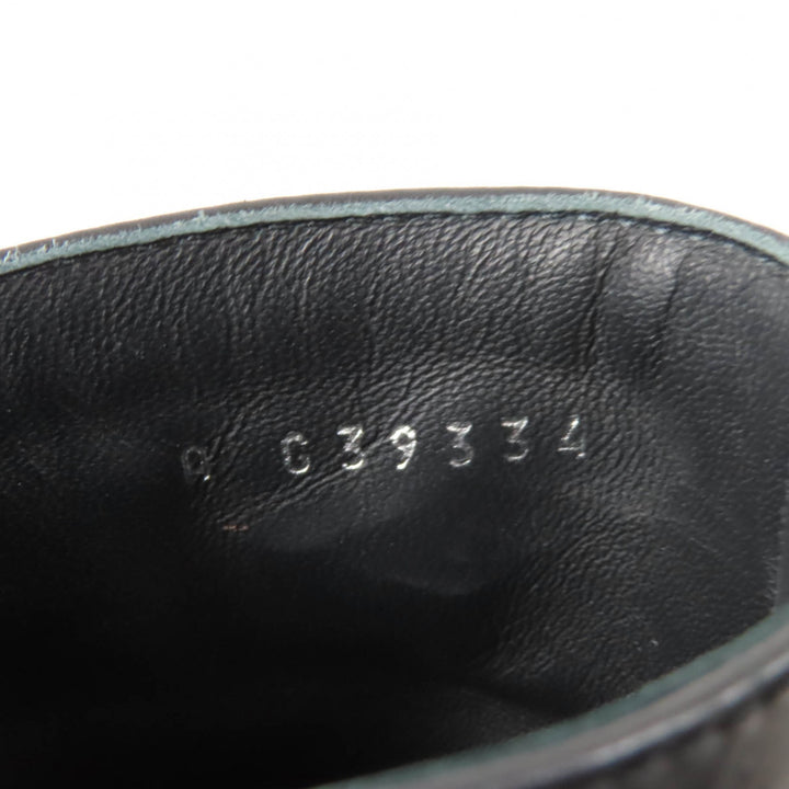 Great CHANEL Ankle boots Belt design Black light blue leather Women 22B G39334