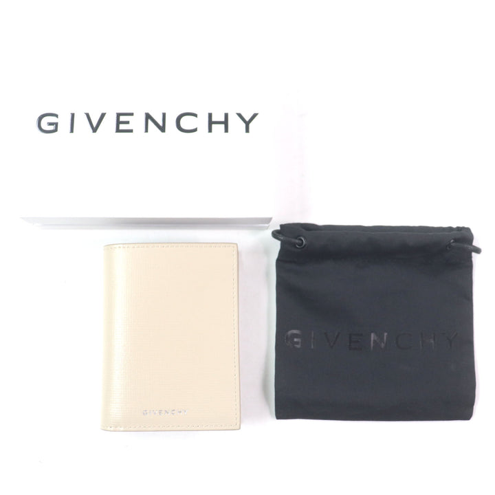 Pristine GIVENCHY Bifold Wallet Classic 4G Card Boulder Beige leather mens