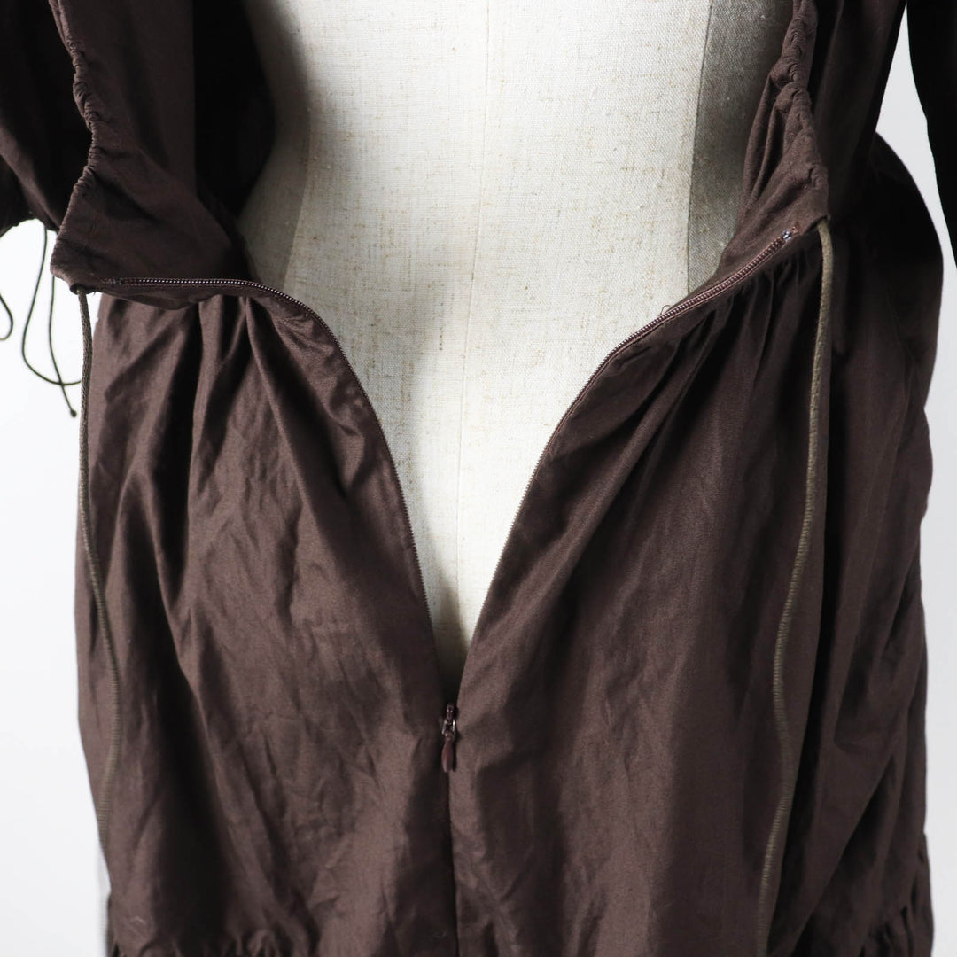 Excellent CECILIE BAHNSEN one piece Puff sleeve dress/ Dark brown cotton Women 6 1577-343-8672