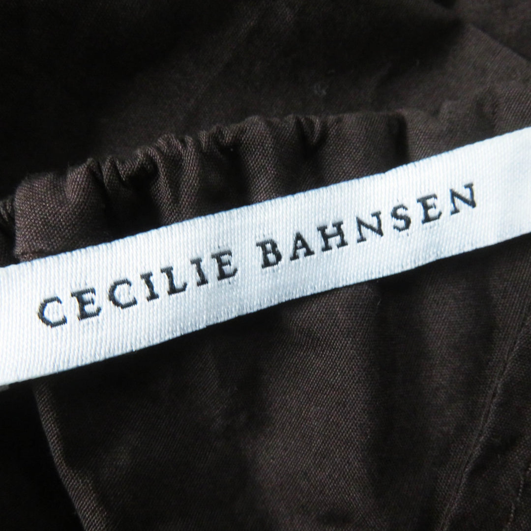 Excellent CECILIE BAHNSEN one piece Puff sleeve dress/ Dark brown cotton Women 6 1577-343-8672