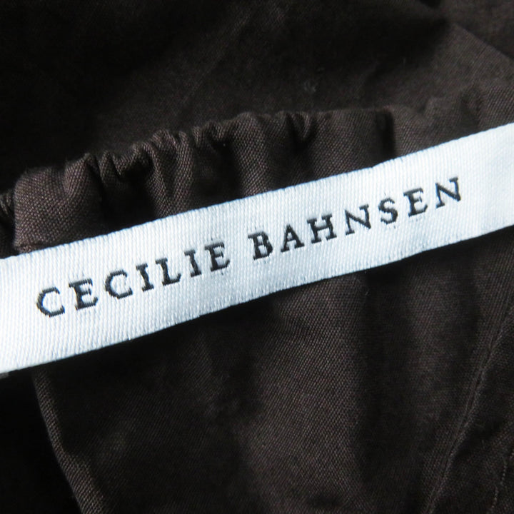 Excellent CECILIE BAHNSEN one piece Puff sleeve dress/ Dark brown cotton Women 6 1577-343-8672