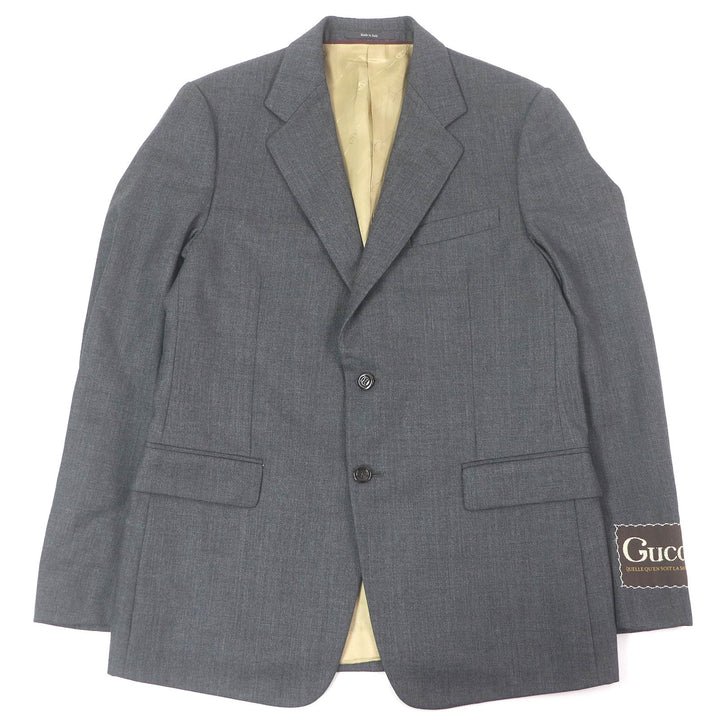 Excellent GUCCI tailored jacket Single Blazer gray wool mens 50 625378
