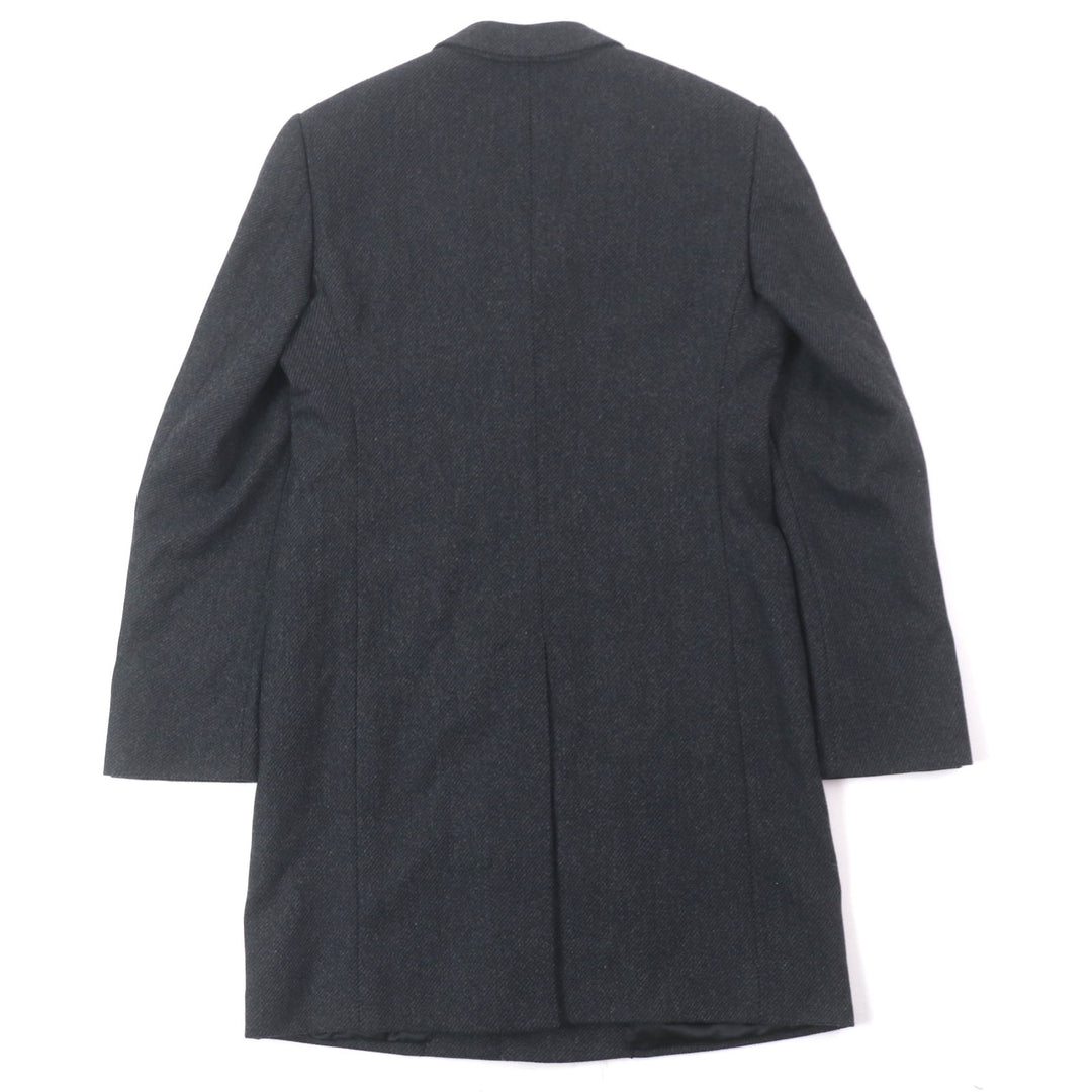Excellent EMPORIO ARMANI Chester coat Black Tag Woven Pattern Dark gray 46
