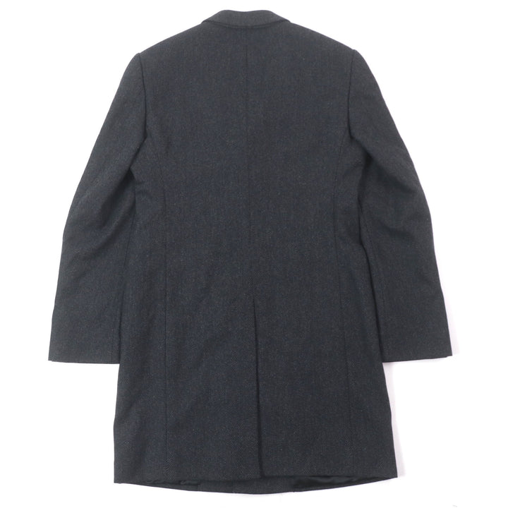 Excellent EMPORIO ARMANI Chester coat Black Tag Woven Pattern Dark gray 46