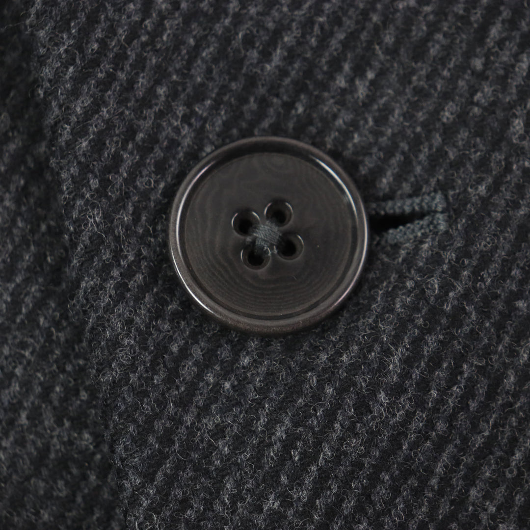 Excellent EMPORIO ARMANI Chester coat Black Tag Woven Pattern Dark gray 46