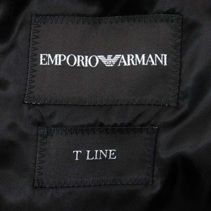 Excellent EMPORIO ARMANI Chester coat Black Tag Woven Pattern Dark gray 46