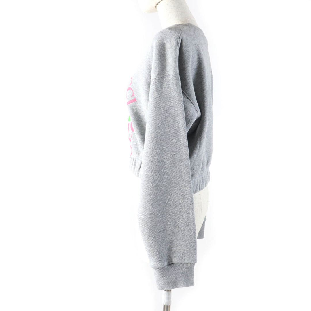 Pristine GUCCI sweat Interlocking G Print Long Sleeve gray cotton Women S 717404