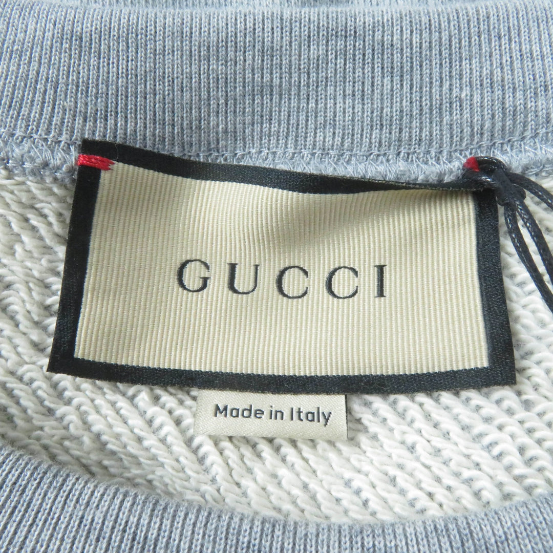 Pristine GUCCI sweat Interlocking G Print Long Sleeve gray cotton Women S 717404