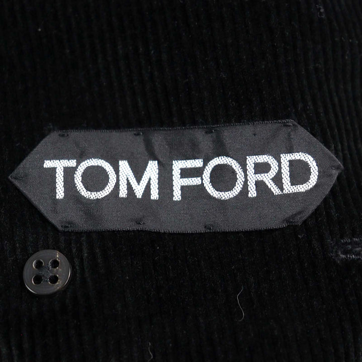 Excellent TOM FORD pea coat Emblem gold button Double-breasted black cotton mens