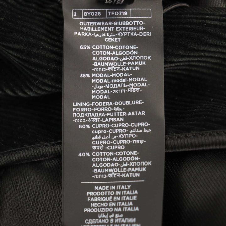 Excellent TOM FORD pea coat Emblem gold button Double-breasted black cotton mens