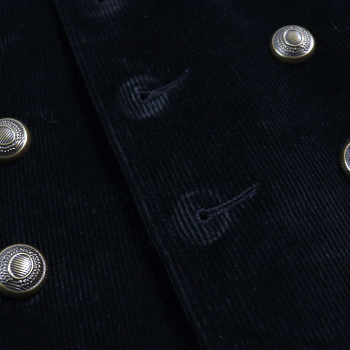 Excellent TOM FORD pea coat Emblem gold button Double-breasted black cotton mens 46 TFO719