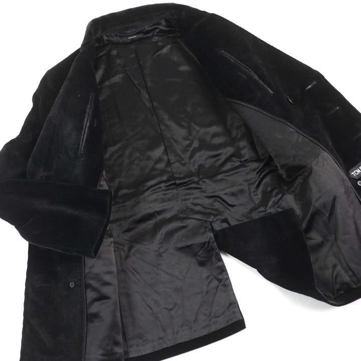 Excellent TOM FORD pea coat Emblem gold button Double-breasted black cotton mens