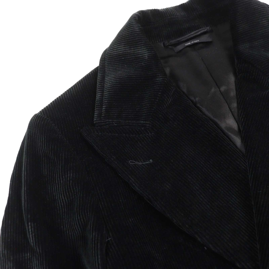 Excellent TOM FORD pea coat Emblem gold button Double-breasted black cotton mens 46 TFO719
