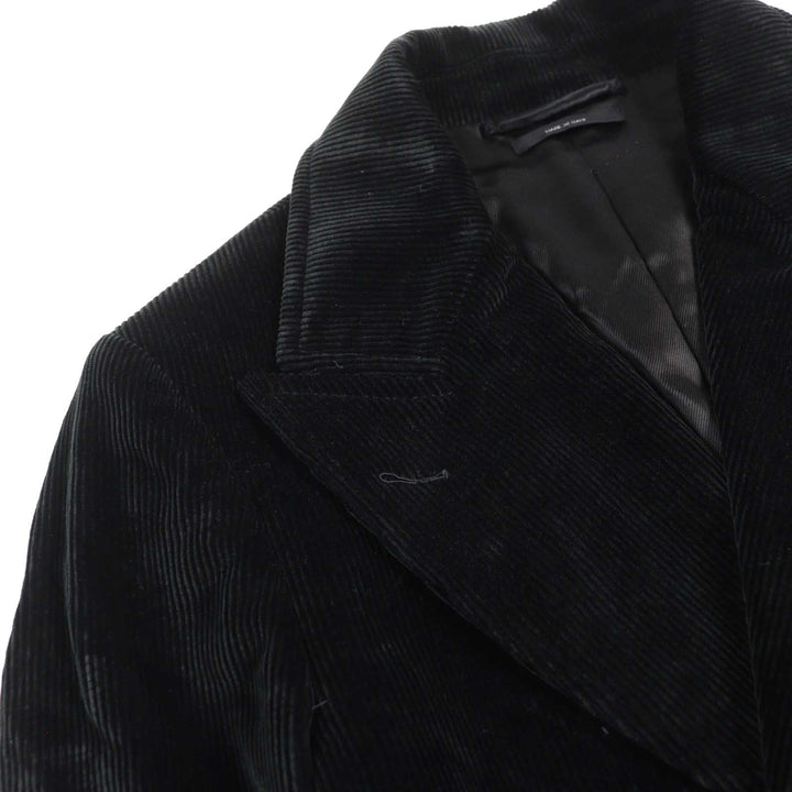 Excellent TOM FORD pea coat Emblem gold button Double-breasted black cotton mens 46 TFO719