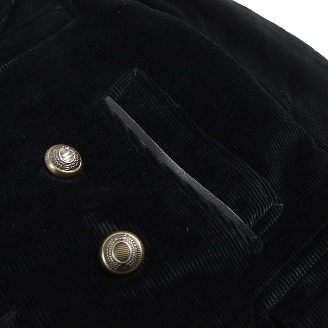 Excellent TOM FORD pea coat Emblem gold button Double-breasted black cotton mens 46 TFO719