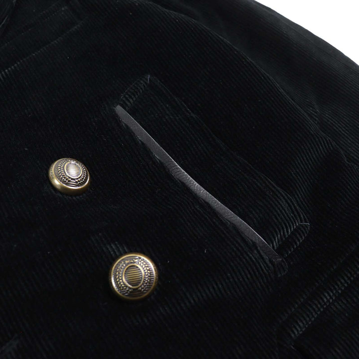 Excellent TOM FORD pea coat Emblem gold button Double-breasted black cotton mens 46 TFO719
